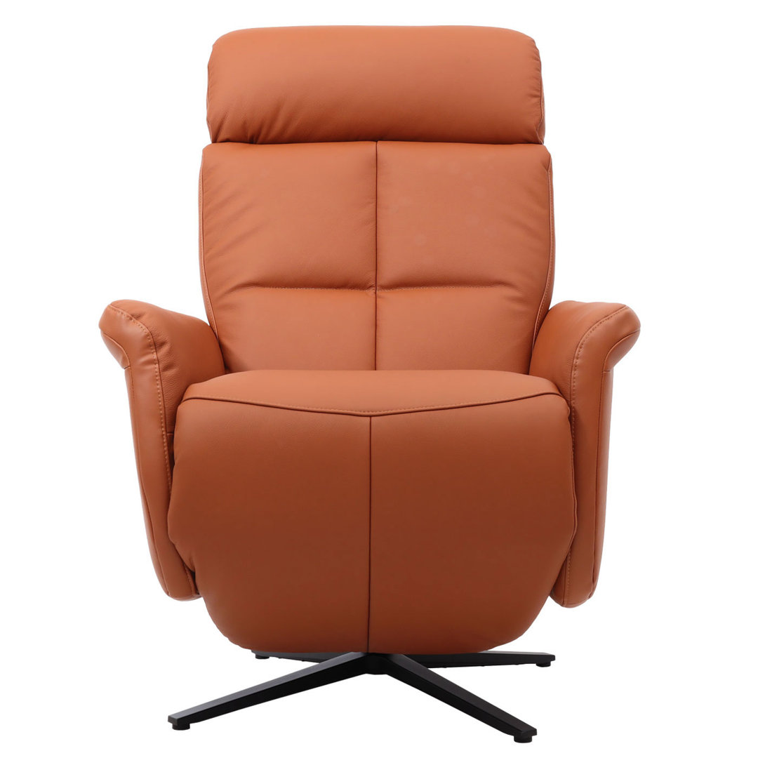 Relaxsessel MCW-L10, Design Fernsehsessel TV-Sessel Liegesessel, Liegefunktion Drehbar, Voll-Leder