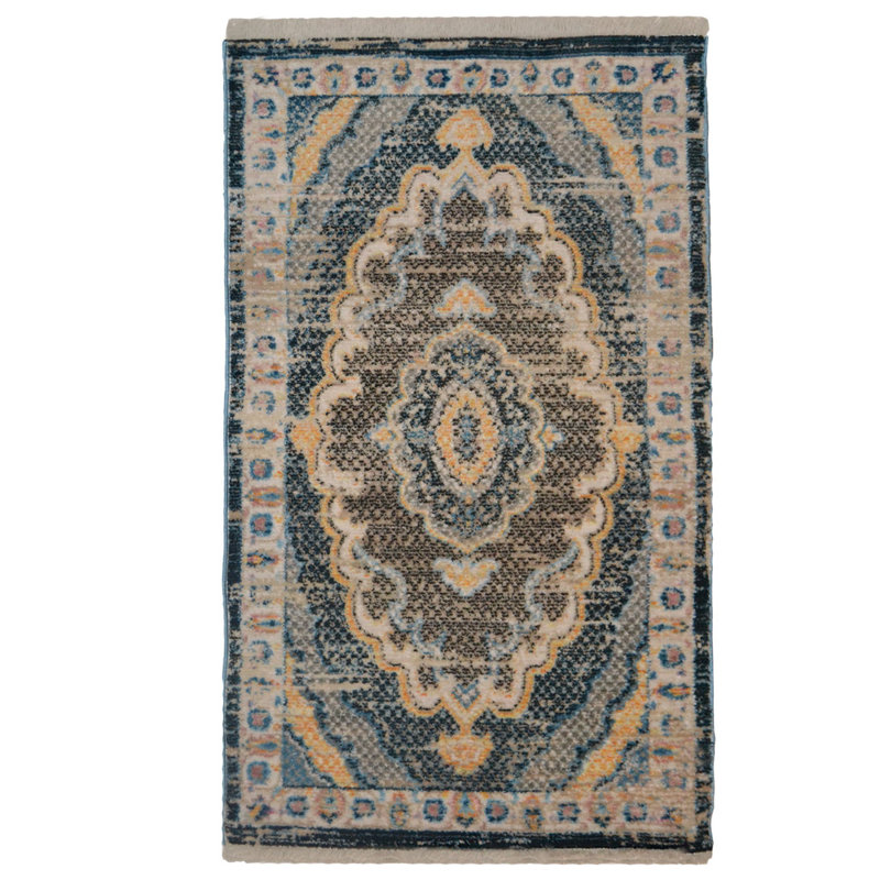 MACHINE MADE POLYESTER AREA RUGS  - Rectangle | Black Yellow Color, Classic Oriental Traditional  Design, Low Pile Machine Made Area Rugs