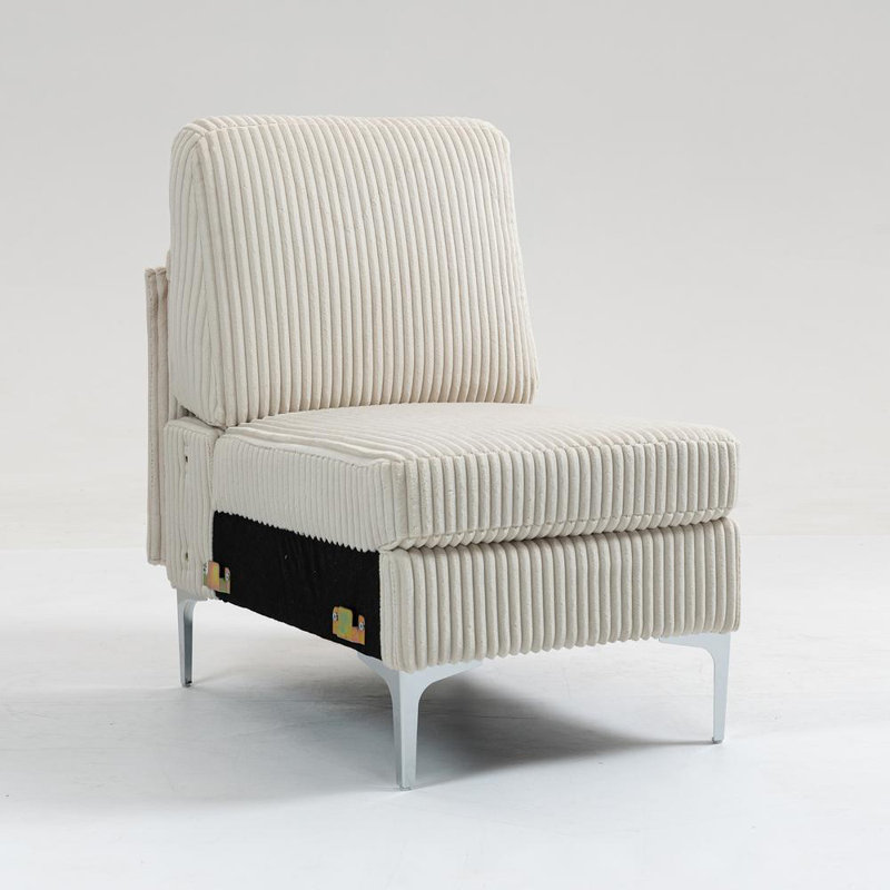 Accent Chair (Beige), Beige Corduroy