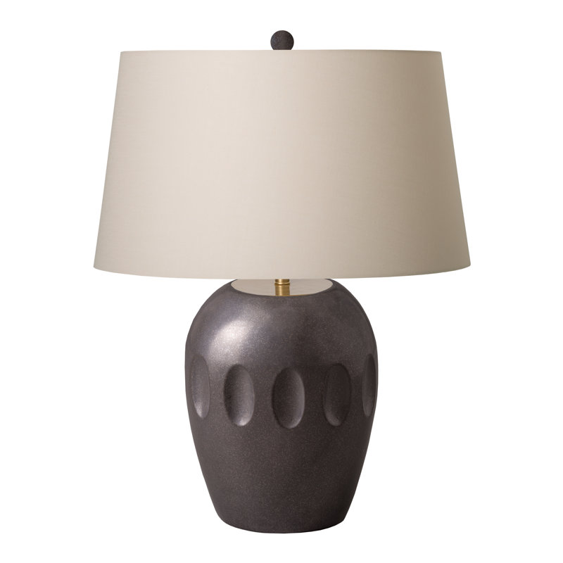 Table Lamp, Gunmetal, 27" H x 18" W x 18" D, Beige