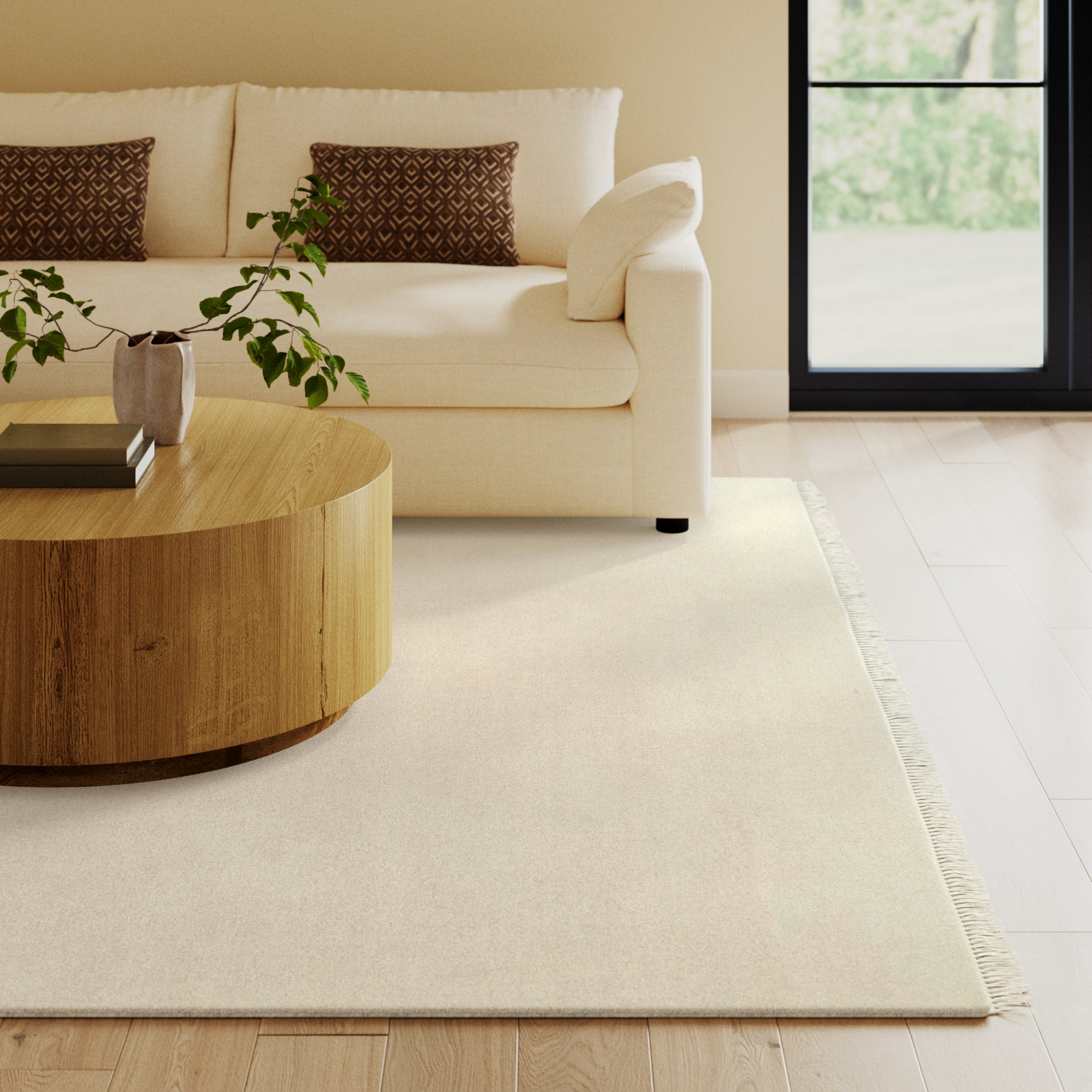 Clio Hand-Loomed Gray Wool Rug, Rectangle 6' x 9'