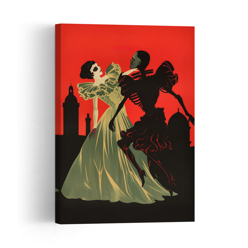 Danse de la Mort - Affiche abstraite contemporaine, 48" H x 32" W
