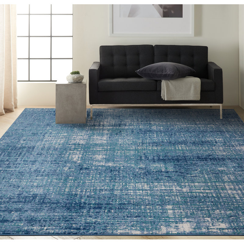Ivory Abstract Power-Loomed Synthetic Rug 7'10" x 9'10"