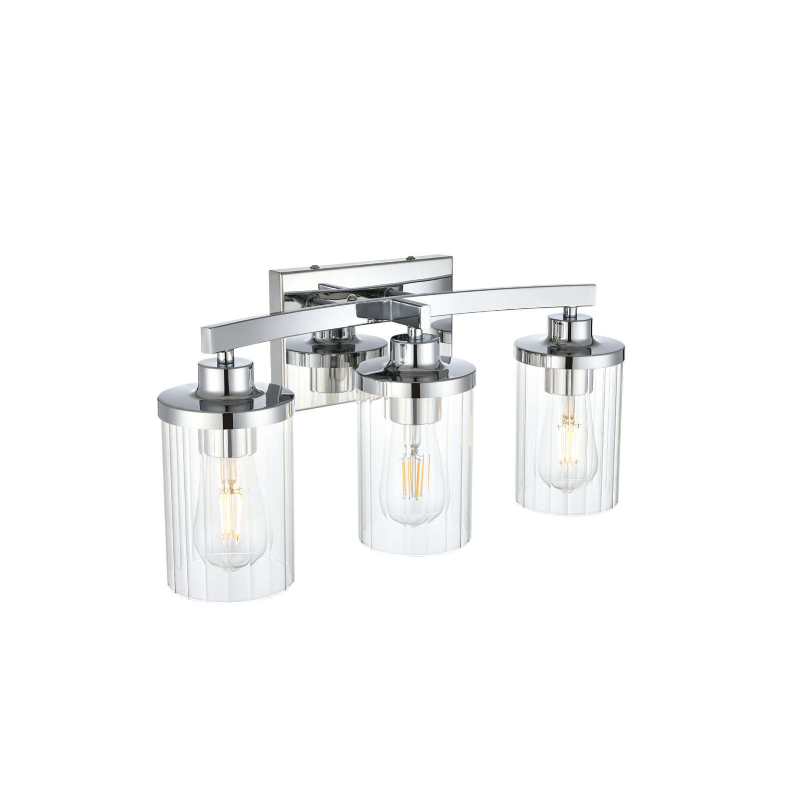 Dariela Dimmable Vanity Light, Chrome, 10" H x 18" W x 18" D, 3 Lights