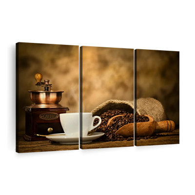 Ensemble de 3 pièces de café rustique sur toile