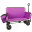 Chariot pliable 3-en-1 avec banquette et rangement, roues tout-terrain robustes pour le camping, la plage et les sports