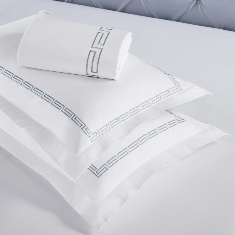 Ensemble de housse de couette 3 pièces Harrison, Housse de couette très grand / très grand califo, Blanc / argenté