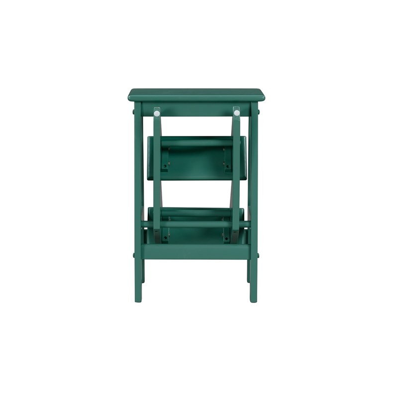  Wood 24.5 in. Folding Step Stool in Jadepool Green Finish, Green