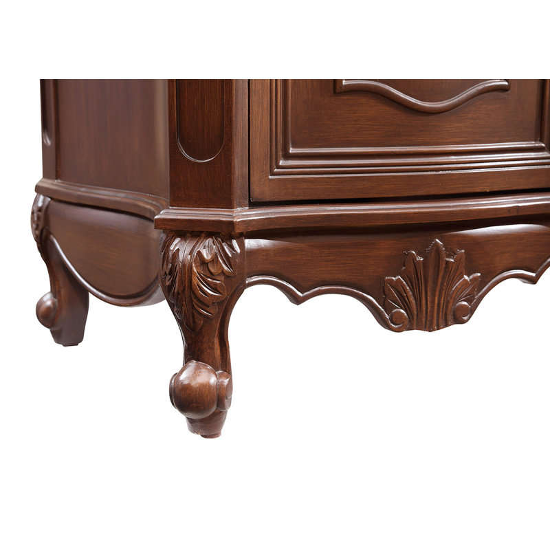 Ensemble de meuble-lavabo simple 24 po Berkshire, Blanc ivoire, Brun