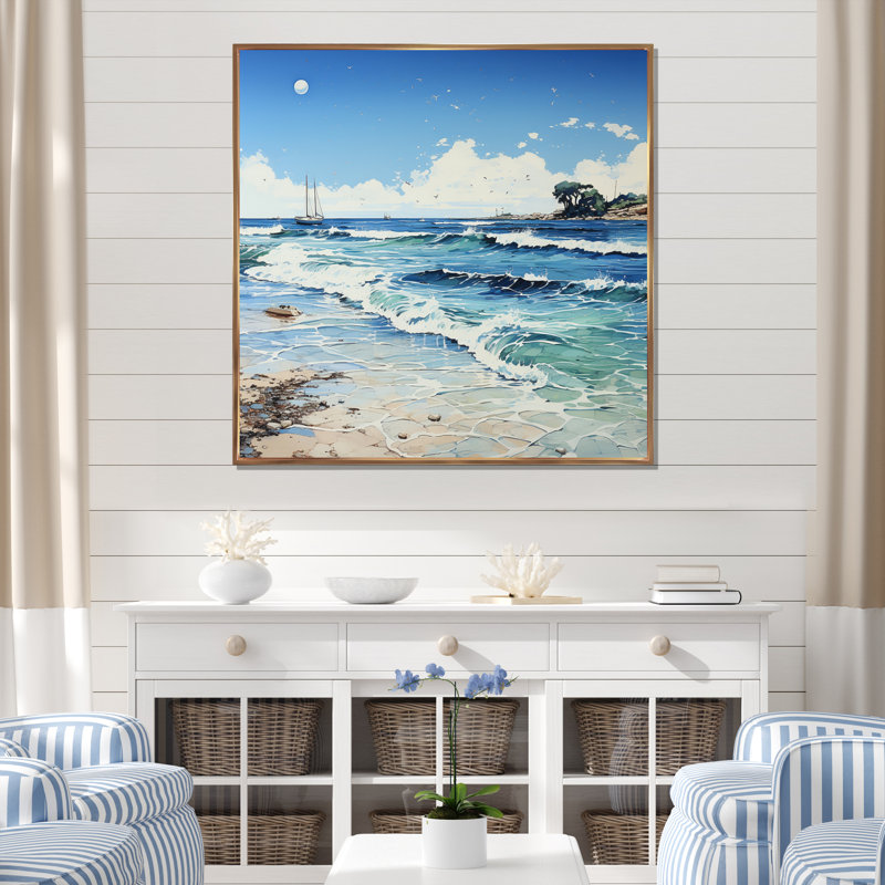Beach Photo Reverie I - Nautical & Beach Wall Art Prints, H 36 po x l 36 po x P 1,5 po, Cadre flottant doré