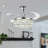 42''Retractable Crystal Chandelier Fan With Remote Control 3 Color 3 Speed Change-923637102