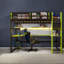 Lit mezzanine simple moderne peu encombrant avec rangement et lumières RVB