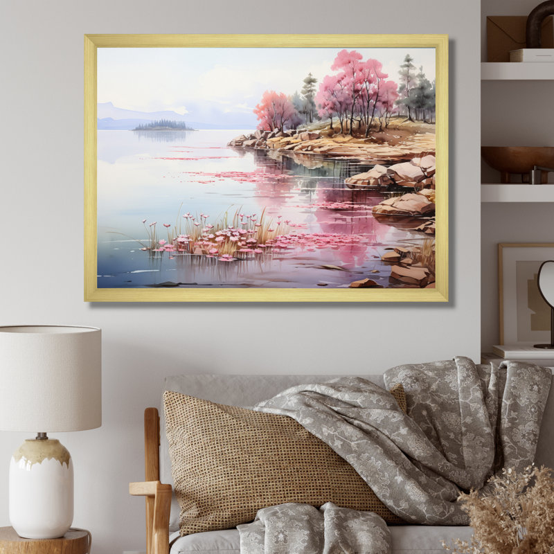 Tranquil Oasis III sur toile, H 12 po x l 20 po x P 1 po, Cadre doré à une seule photo