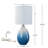 19in. Gradient Blue Ceramic Table Lamp With White Linen Shade And Brushed Nickel Lamp Neck-594947423