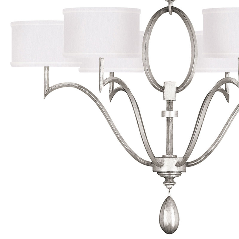 Lustre rond 39 po Allegretto, Argent, Blanc
