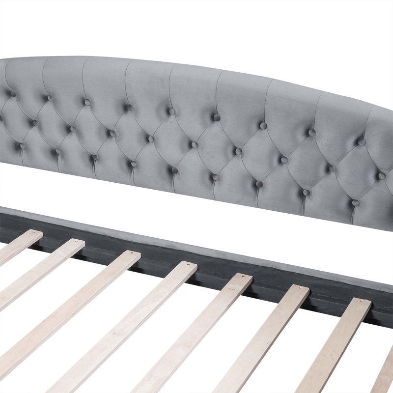 Tramone Modern Luxury Tufted Button Daybed, Gray, Twin