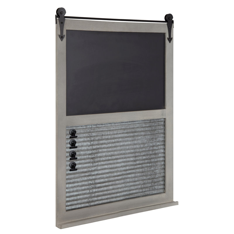 Dayanah Magnetic Metal Chalkboard, Gray