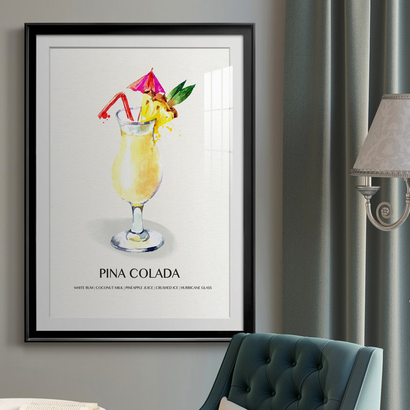 Pina Colada - peinture encadrée, Noir, H 30,5 po x l 42,5 po x P 1,5 po
