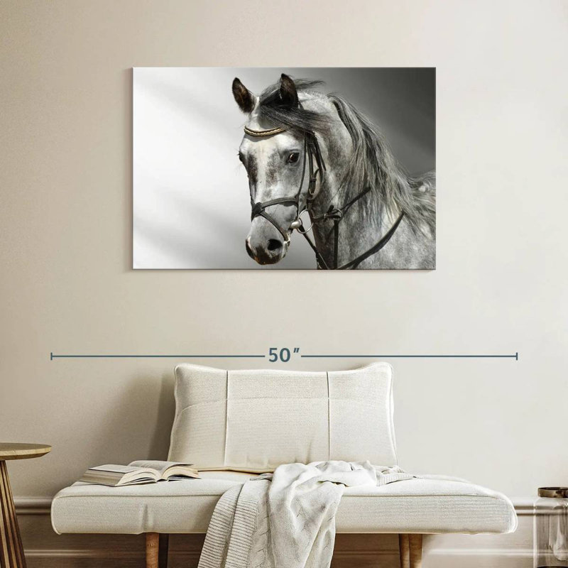 Cheval arabe monochromatique Brampt, H 26 po x l 39 po