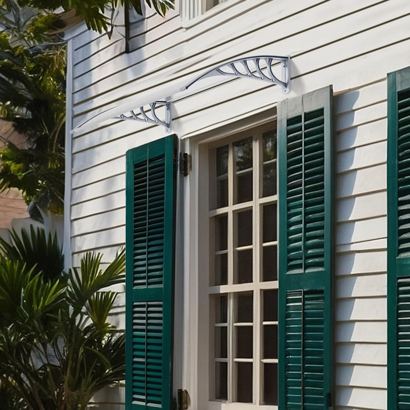 Window Awning Door Canopy Exterior, 10.2" H x 39.3" W x 37.4" D, Clear