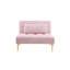 Fauteuil futon convertible rose avec pieds en tissu et en métal doré - confortable pour un usage quotidien-1245114720