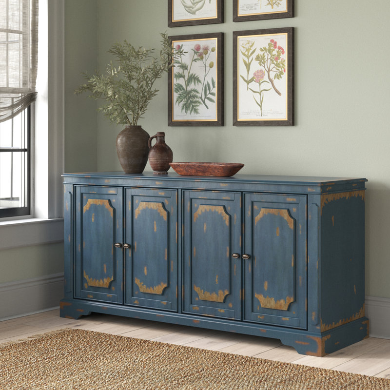 Daisetta 65'' Media Console, Blue, 32"H x 80"W x 16"D