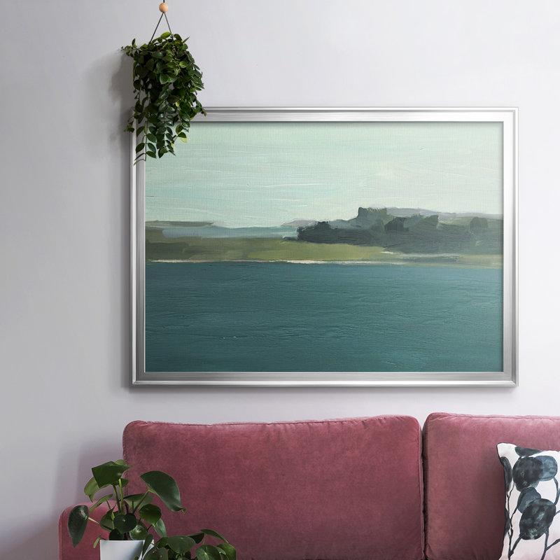 Calming Lake View II, reproduction d'art sur toile, H 14 po x l 20 po x P 1,5 po, Argent