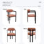 Ensemble de 2 chaises de salle à manger de style moderne Mid-Century Boucle - rembourrées avec des pieds en métal noir (cuisine / salle à manger) ， Orange-420682151