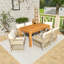 7-Piece Rectangular Outdoor Patio Dining Set With Rattan Arm Chairs-1956132377