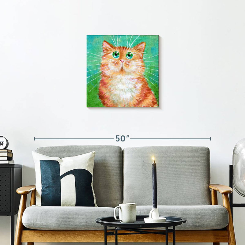 Crowle Ginger Tabby sur Super Green, H 20 po x l 20 po