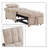 Modren Velvet Upholstered Convertible Futon Chair with Side Storage Pockets-1181950606
