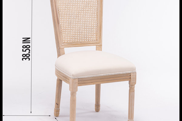 Idalia 18.9 " H Upholstered Rubberwood Solid Wood Side Chair, Cream