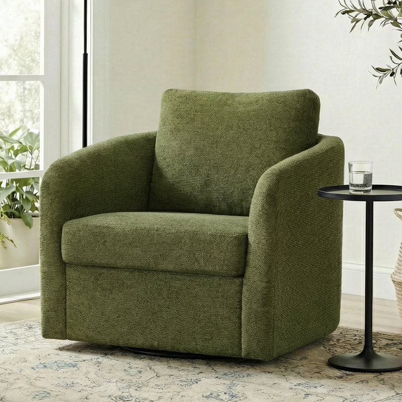 Fauteuil pivotant rembourré 33 po, Vert
