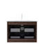 Ensemble de meuble-lavabo flottant 30 po à 2 tiroirs avec rangement en contreplaqué au fini noyer rétro style moderne avec lavabo style scandinave