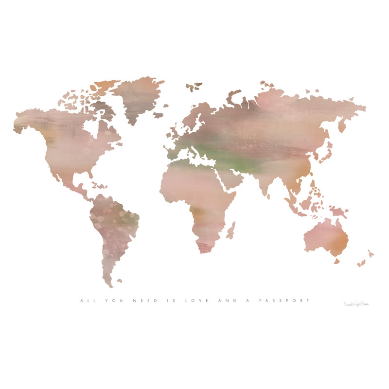 " Passport To The World " by Mercedes Lopez Charro Painting Print, 20" H x 30" W