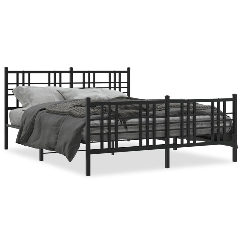 Novarayne Metal Bed, Black, King (5')