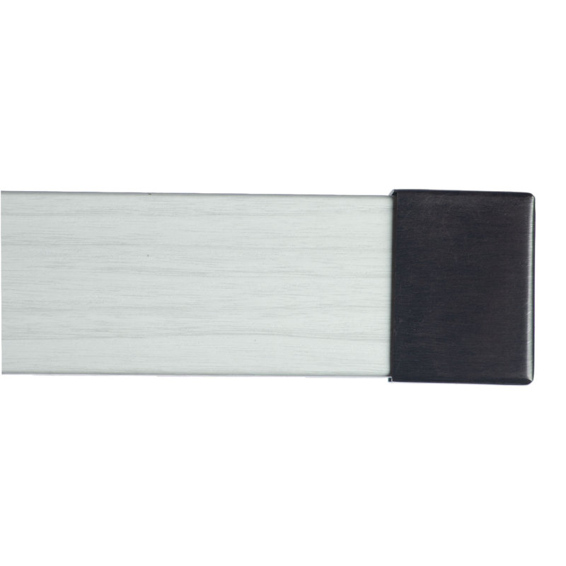 Single Curtain Rod, 2" H x 48" W x 3.12" D, Stainless