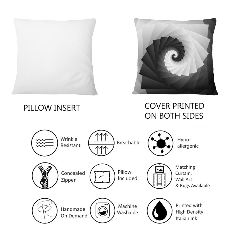 Coussin décoratif noir et blanc