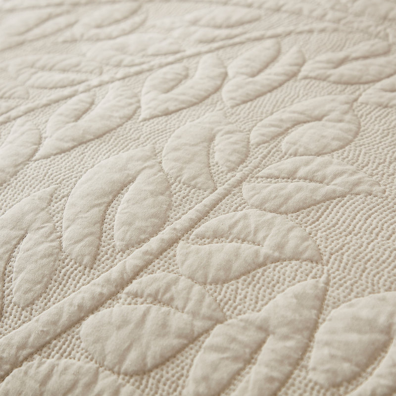 Ensemble de couvre-lit surdimensionné 100% coton 3 pièces MarCielo, Beige naturel