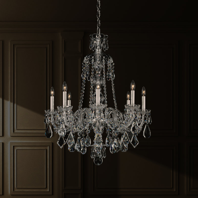 Hamilton 8 - Light Glass Chandelier, Silver, Clear