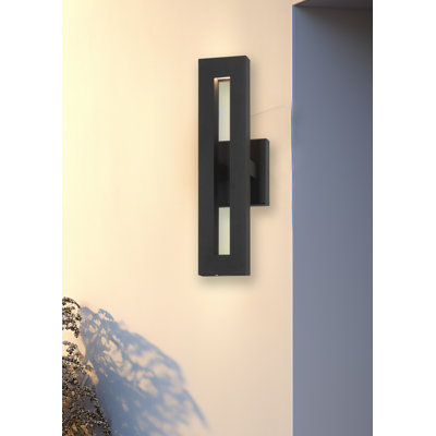 Orren Ellis Miamarie - 2 Light LED Outdoor Wall Mount In Coal Finish