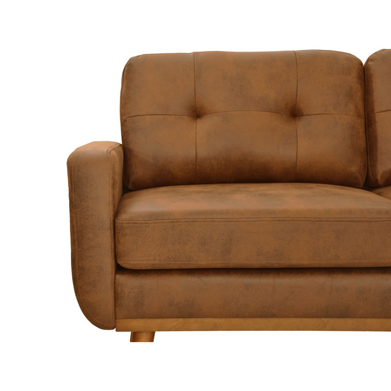 Canapé ou causeuse rembourré Mid-Century, Marron clair