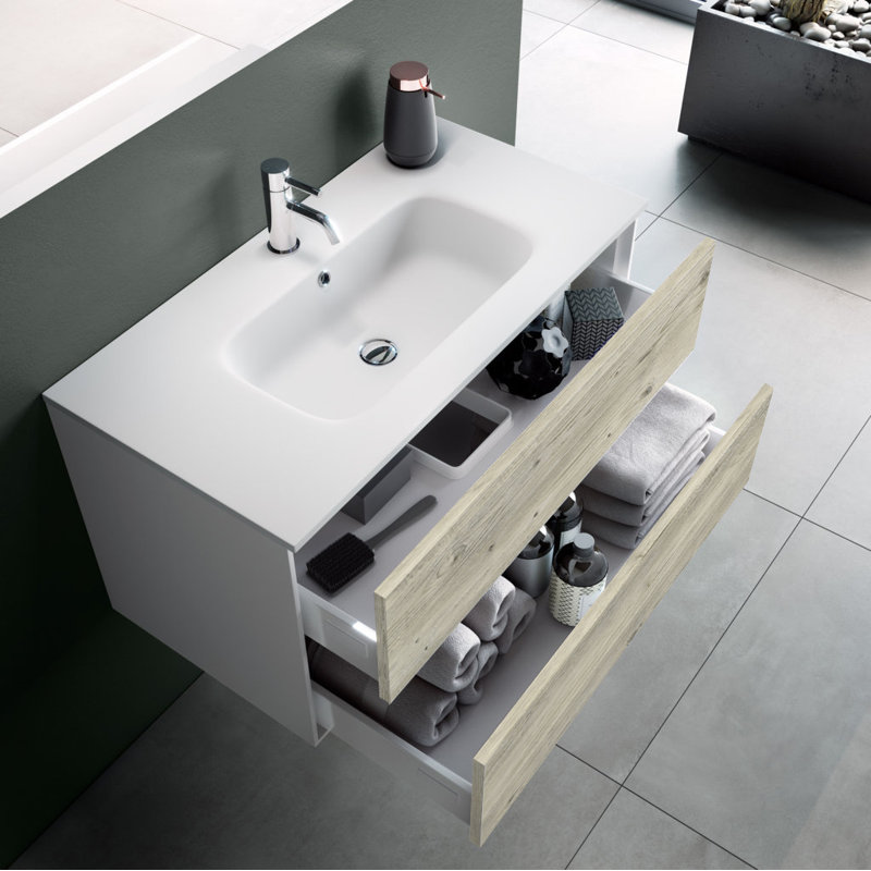 Abirad Vanity & Mirror Set, Cream
