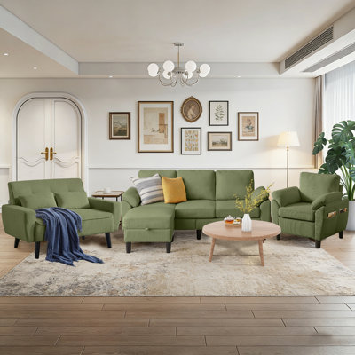 Ensemble de canapé modulaire 4 pièces avec causeuse et fauteuil