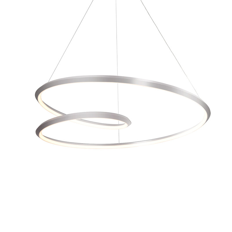 Ampersand 1 - Light LED Pendant, Brushed Nickel, 129.63" H x 39.375" W x 39.375" D