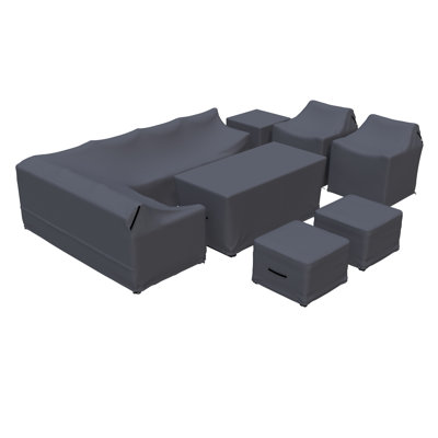 Joevan 7 Piece Outdoor Conversation Sets Group Seating Patio Furniture Covers