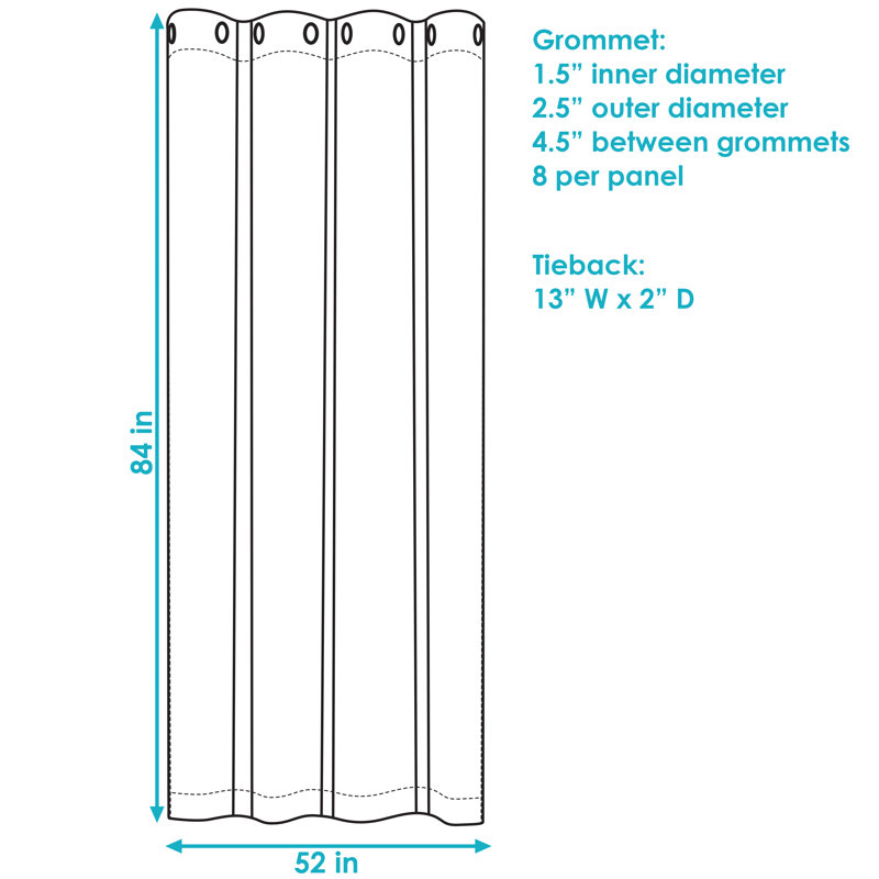 Panneau de rideau intérieur ou extérieur moderne filtrant la lumière - gris - 52 po x 84 po, L 52,75 po x L 83,5 po, Gris