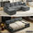 Macleod 104" Upholstered Corduroy U Shaped Modular Sectional Sleeper Sofa with Pull Out Bed and Two Storage Ottomans-550003821