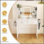 Coiffeuse à miroir à DEL avec lumières réglables 3 couleurs, 2 grands tiroirs, support pour sèche-cheveux et sac de rangement non tissé pour femmes et filles