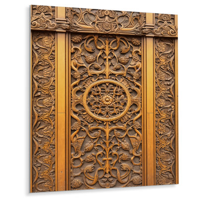 Vieille porte en bois sculpté V - porte de ferme et fenêtres, art mural en métal